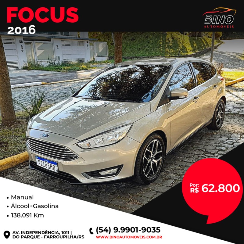 focus 2.0 titanium hatch 16v flex 4p automatico 2016 farroupilha