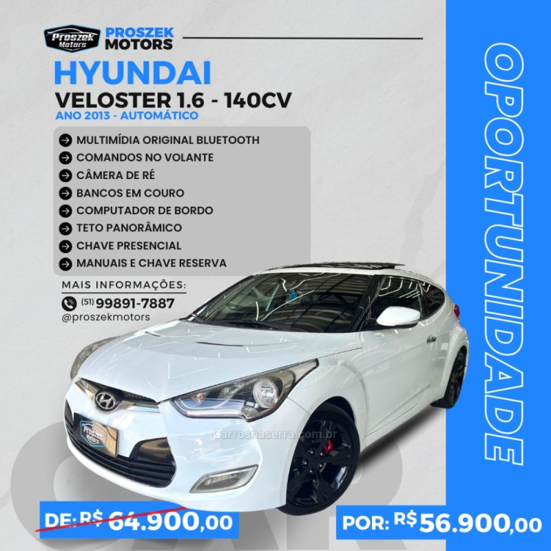 veloster 1.6 16v gasolina 3p automatico 2013 canoas