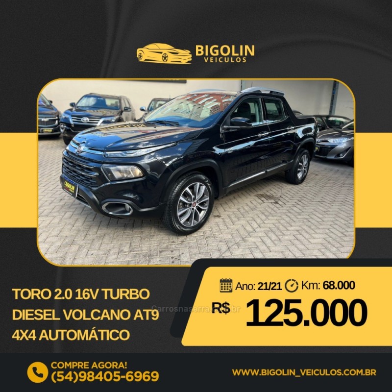 toro 2.0 16v turbo diesel volcano at9 4x4 automatico 2021 bento goncalves