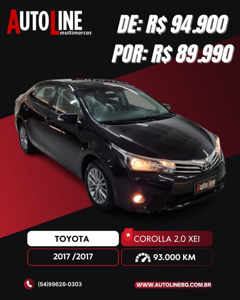 corolla 2.0 xei 16v flex 4p automatico 2017 bento goncalves
