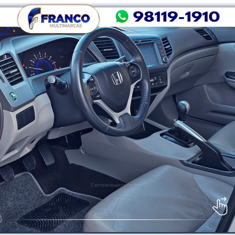 CIVIC 1.8 LXL 16V FLEX 4P MANUAL - 2012 - VACARIA
