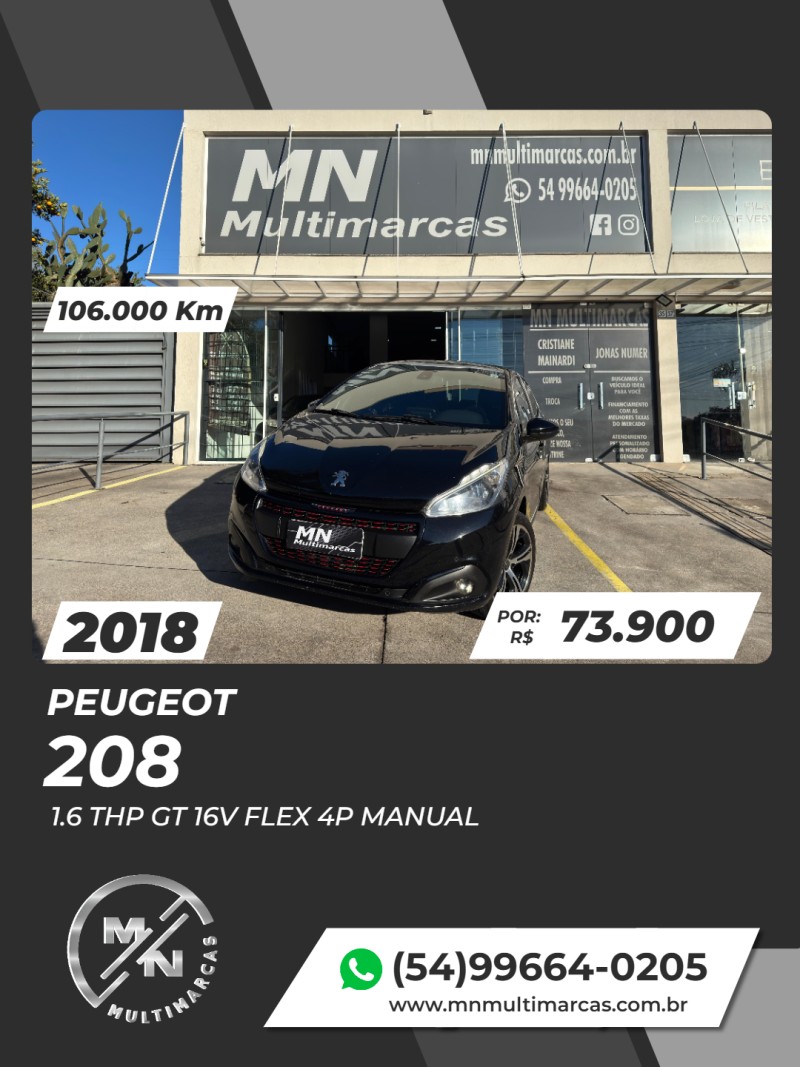 208 1.6 THP GT 16V FLEX 4P MANUAL - 2018 - BENTO GONçALVES