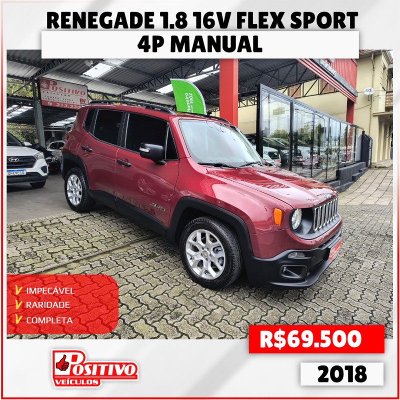 renegade 1.8 16v flex sport 4p manual 2018 caxias do sul