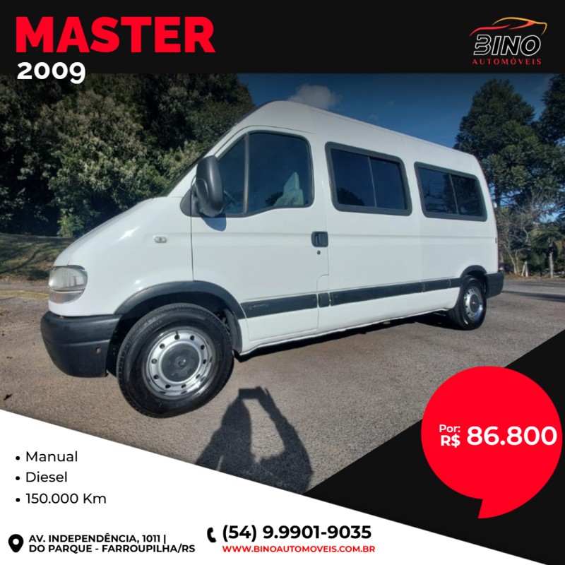 master 2.5 dci minibus l2h2 16 lugares 16v diesel 3p manual 2009 farroupilha