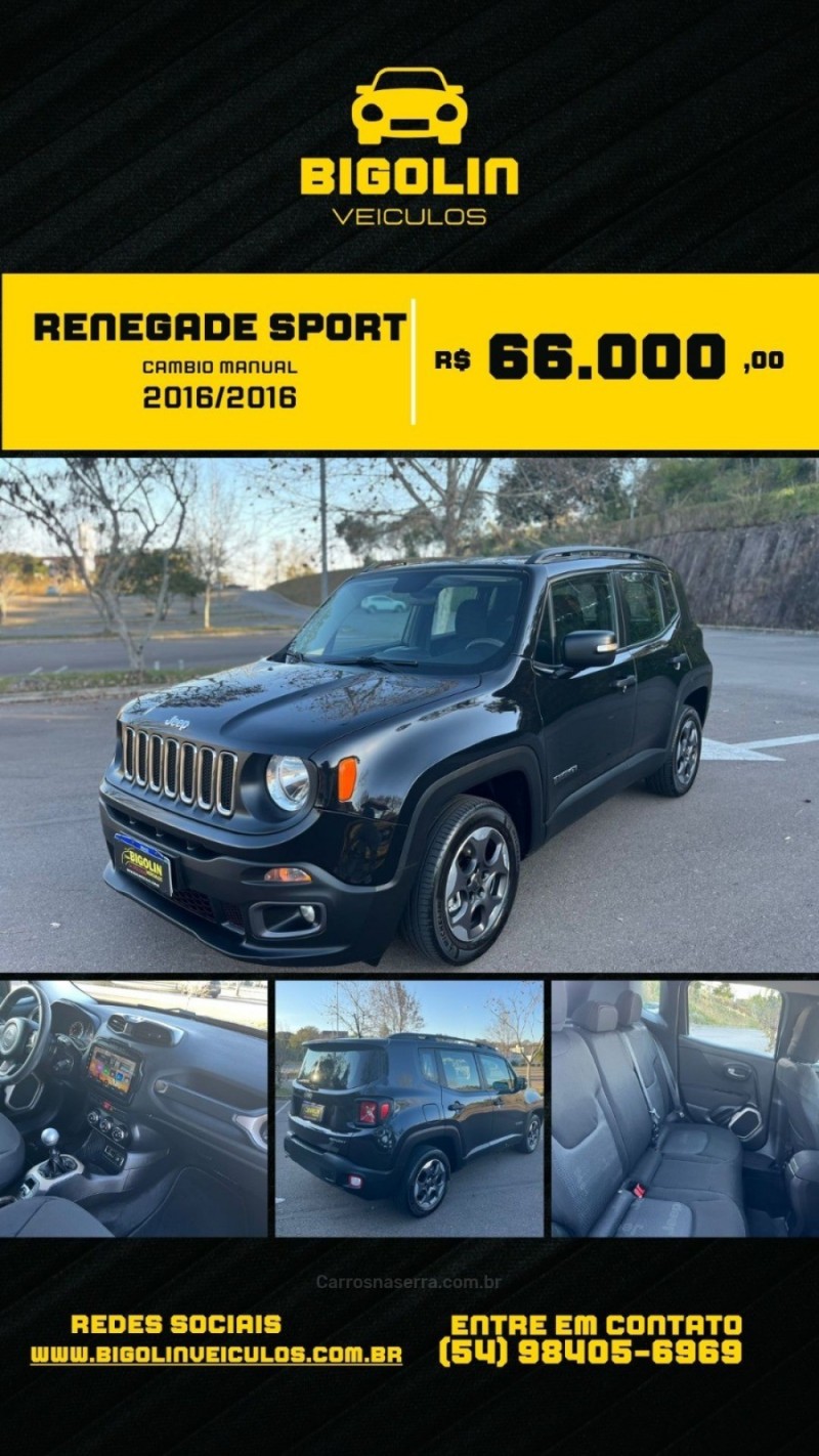 renegade 1.8 16v flex sport 4p manual 2016 bento goncalves
