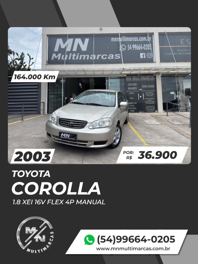 corolla 1.8 xei 16v flex 4p manual 2003 bento goncalves