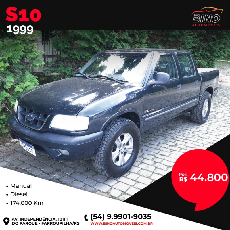 S10 2.5 DLX 4X4 CD 8V TURBO DIESEL 4P MANUAL - 1999 - FARROUPILHA