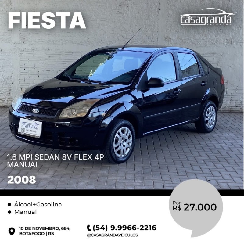 fiesta 1.6 rocam 8v flex 4p manual 2008 bento goncalves