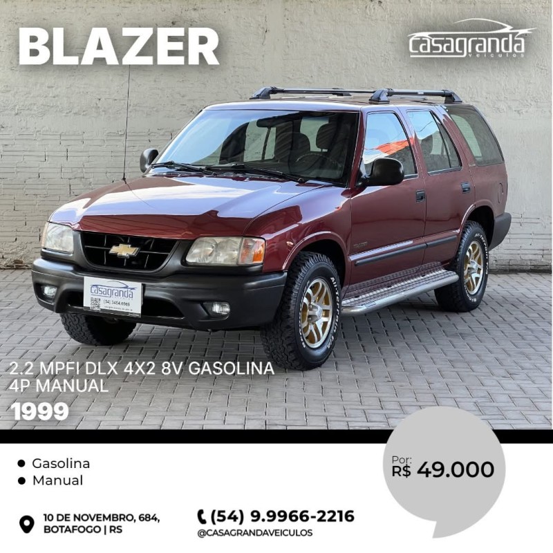 blazer 2.2 mpfi dlx 4x2 8v gasolina 4p manual 1999 bento goncalves