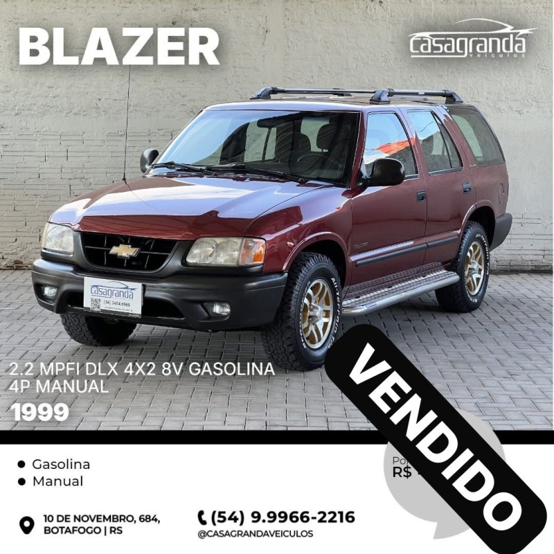 BLAZER 2.2 MPFI DLX 4X2 8V GASOLINA 4P MANUAL