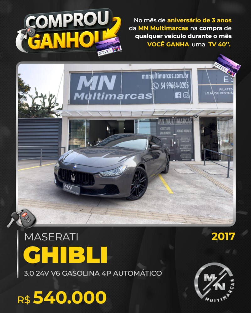 ghibli 3.0 24v v6 gasolina 4p automatico 2017 bento goncalves