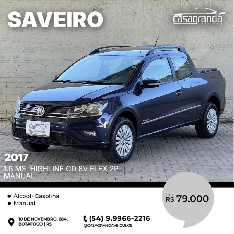 saveiro 1.6 msi highline cd 8v flex 2p manual 2017 bento goncalves