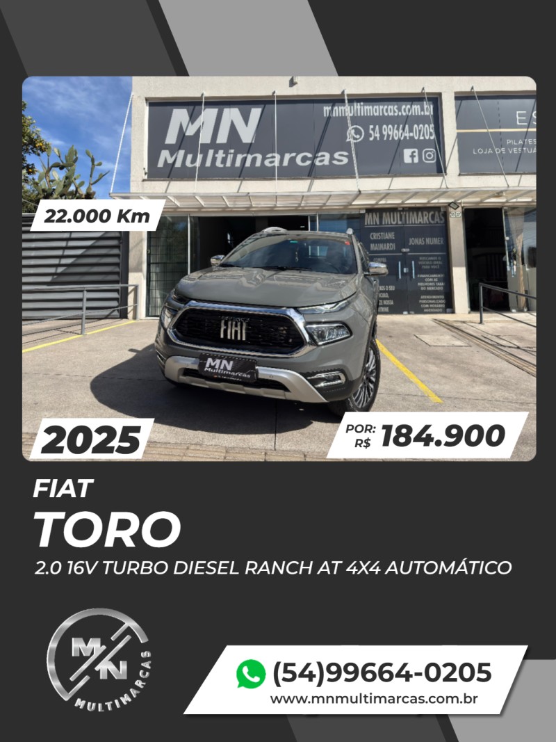 toro 2.0 16v turbo diesel ranch at 4x4 automatico 2025 bento goncalves