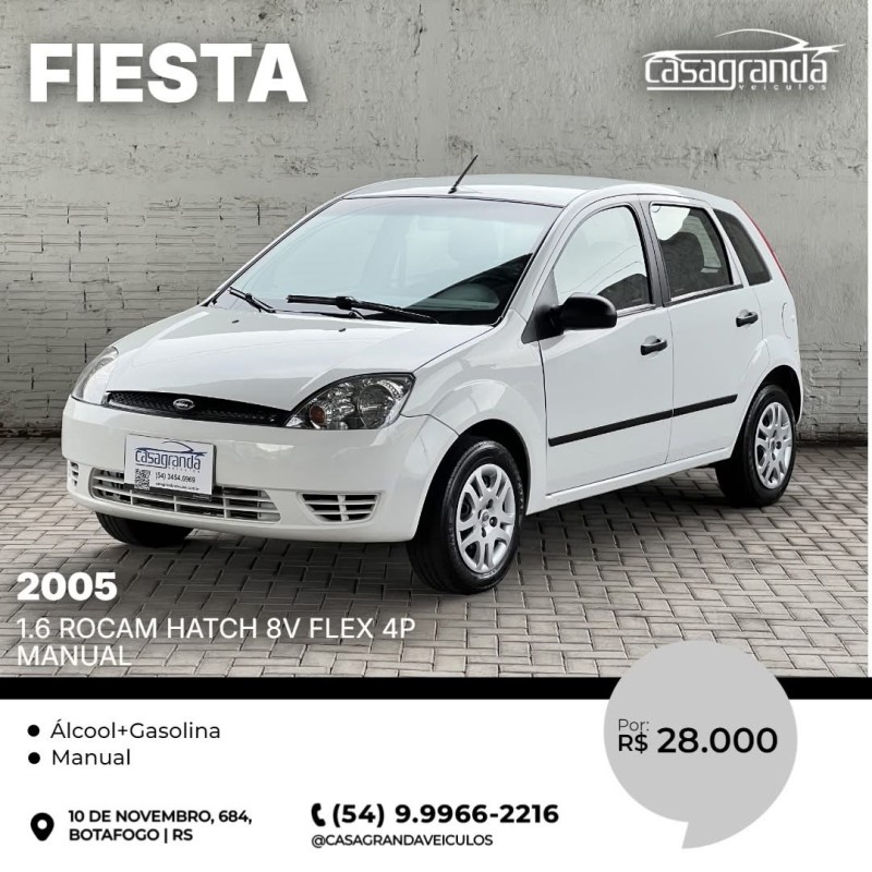 fiesta 1.6 rocam hatch 8v flex 4p manual 2005 bento goncalves
