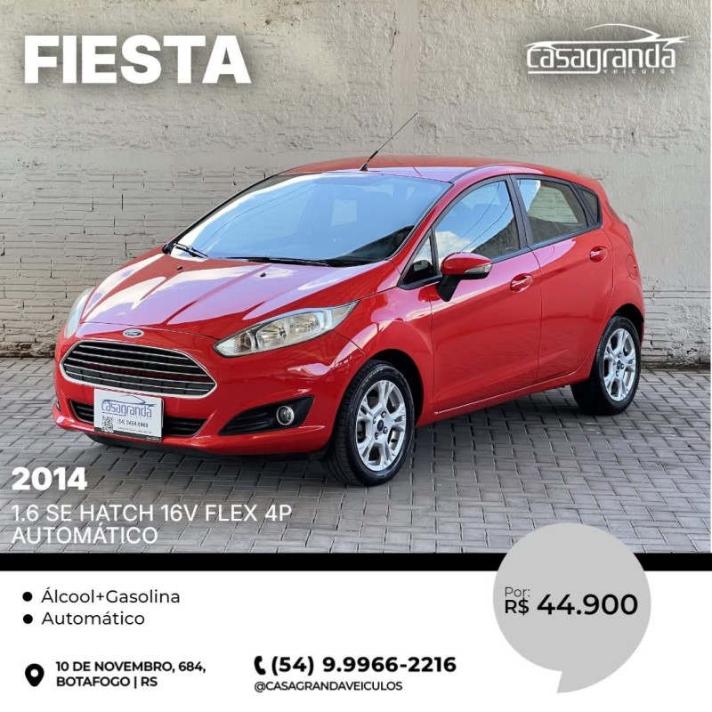 fiesta 1.6 se hatch 16v flex 4p automatico 2014 bento goncalves