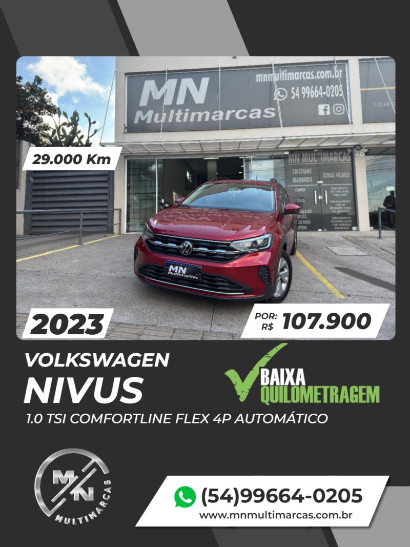 nivus 1.0 tsi comfortline flex 4p automatico 2023 bento goncalves