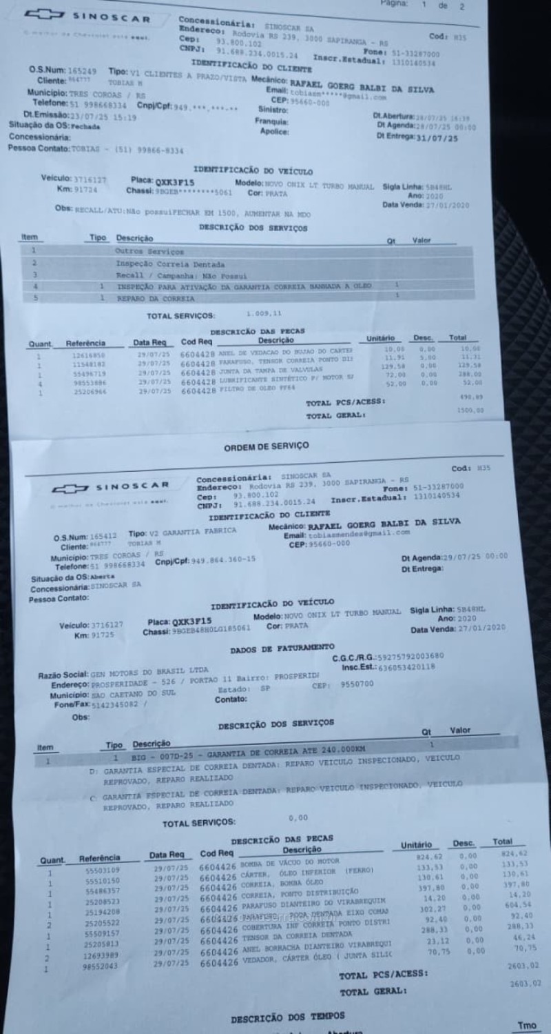 ONIX 1.0 LT 12V TURBO FLEX 4P MANUAL - 2020 - TRêS COROAS