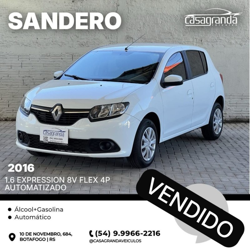 sandero 1.6 expression 8v flex 4p automatizado 2016 bento goncalves