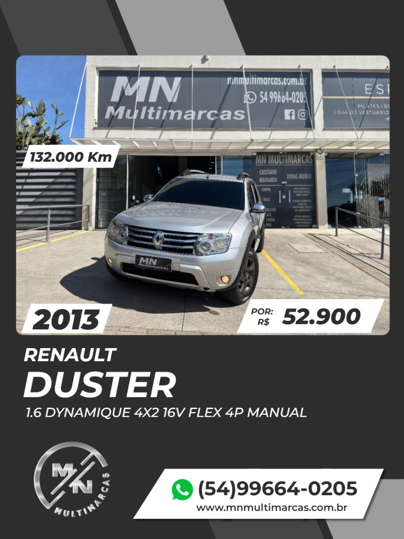 duster 1.6 dynamique 4x2 16v flex 4p manual 2013 bento goncalves