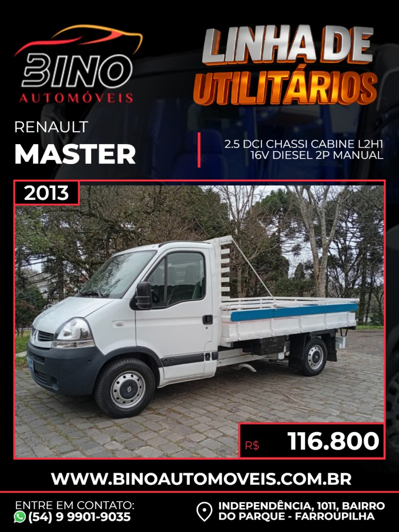 master 2.5 dci chassi cabine l2h1 16v diesel 2p manual 2013 farroupilha