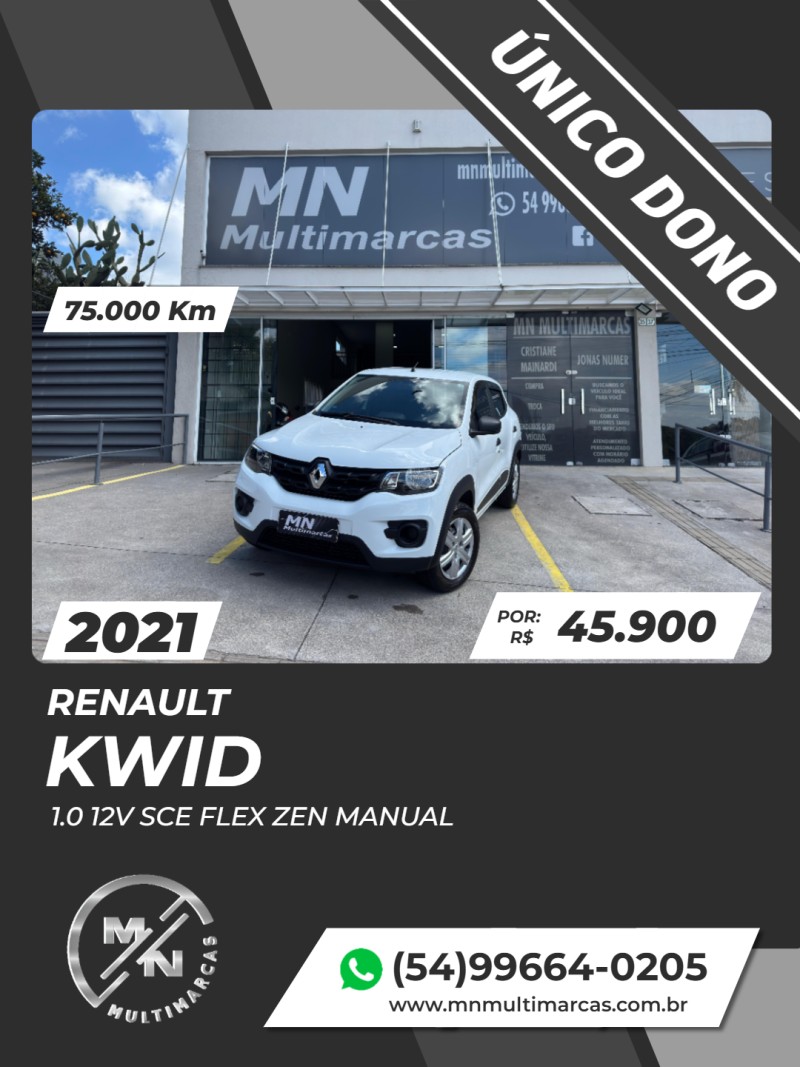 kwid 1.0 12v sce flex zen manual 2021 bento goncalves