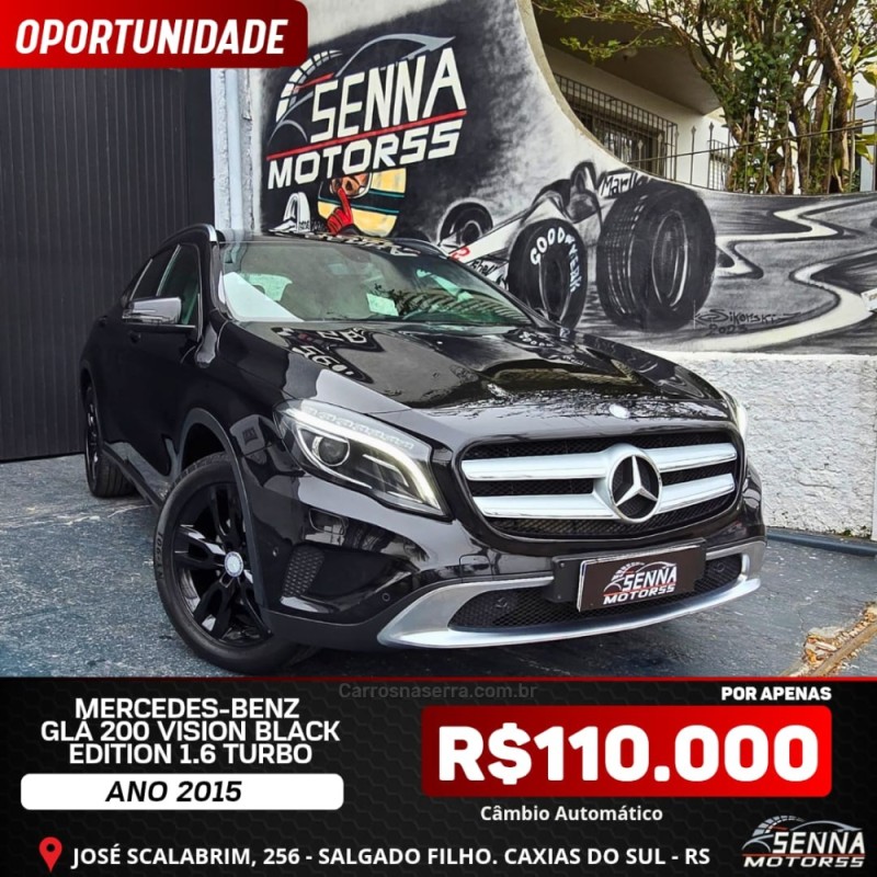 gla 200 1.6 cgi vision black edition 16v turbo flex 4p automatico 2015 caxias do sul