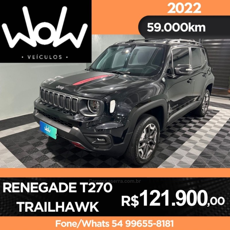 RENEGADE 1.3 TRAILHAWK T270 16V TURBO FLEX 4X4 4P AUTOMÁTICO - 2022 - BENTO GONçALVES