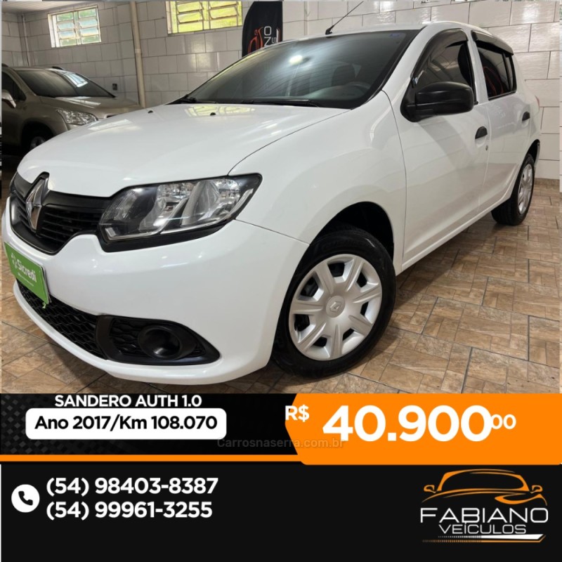 sandero 1.0 authentique 16v flex 4p manual 2017 bento goncalves