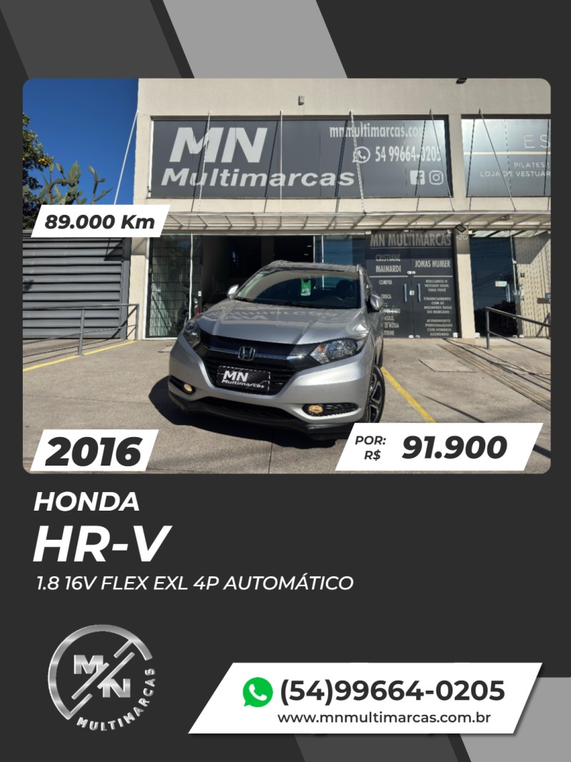 hr v 1.8 16v flex exl 4p automatico 2016 bento goncalves