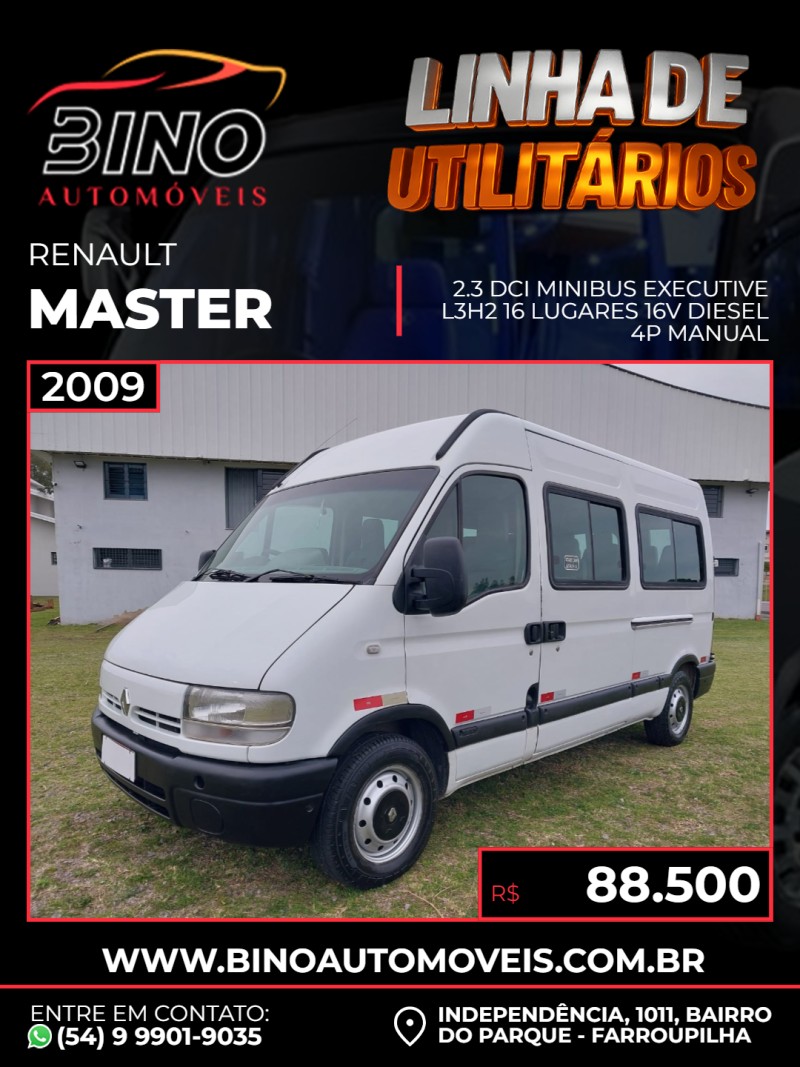 master 2.3 dci minibus executive l3h2 16 lugares 16v diesel 4p manual 2009 farroupilha