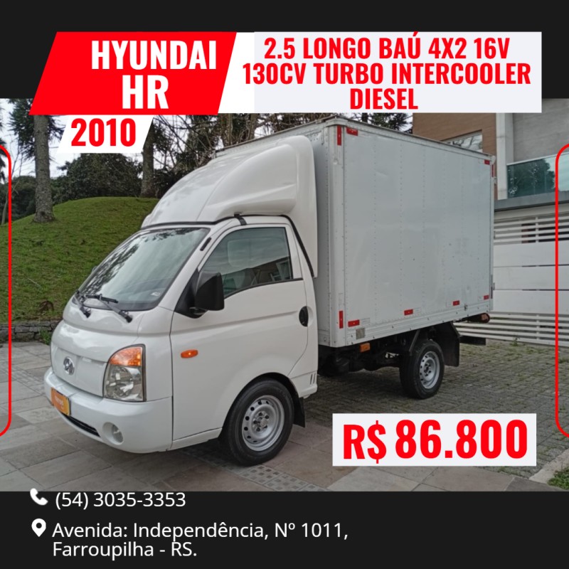 hr 2.5 longo bau 4x2 16v 130cv turbo intercooler diesel 2p manual 2010 farroupilha