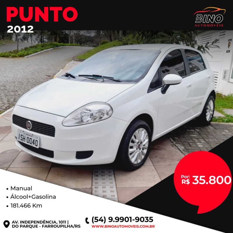 PUNTO 1.4 ATTRACTIVE 8V FLEX 4P MANUAL - 2012 - FARROUPILHA