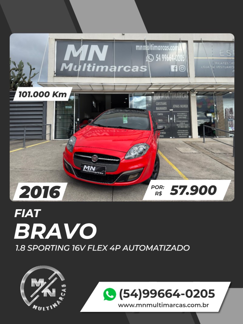 bravo 1.8 sporting 16v flex 4p automatizado 2016 bento goncalves