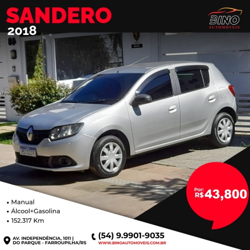 sandero 1.0 expression 16v flex 4p manual 2018 farroupilha