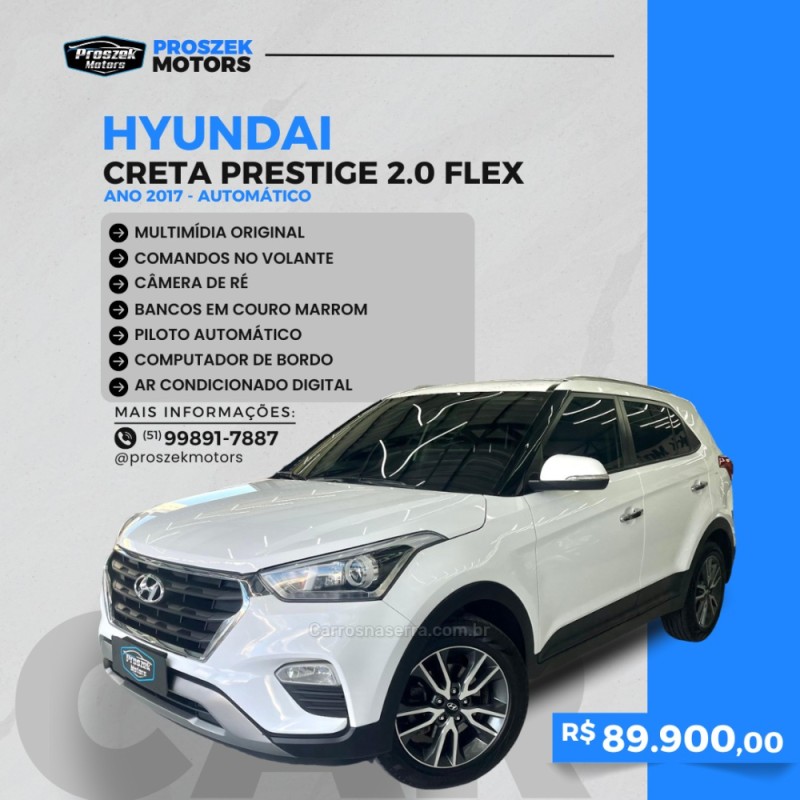 creta 2.0 16v flex prestige automatico 2017 canoas