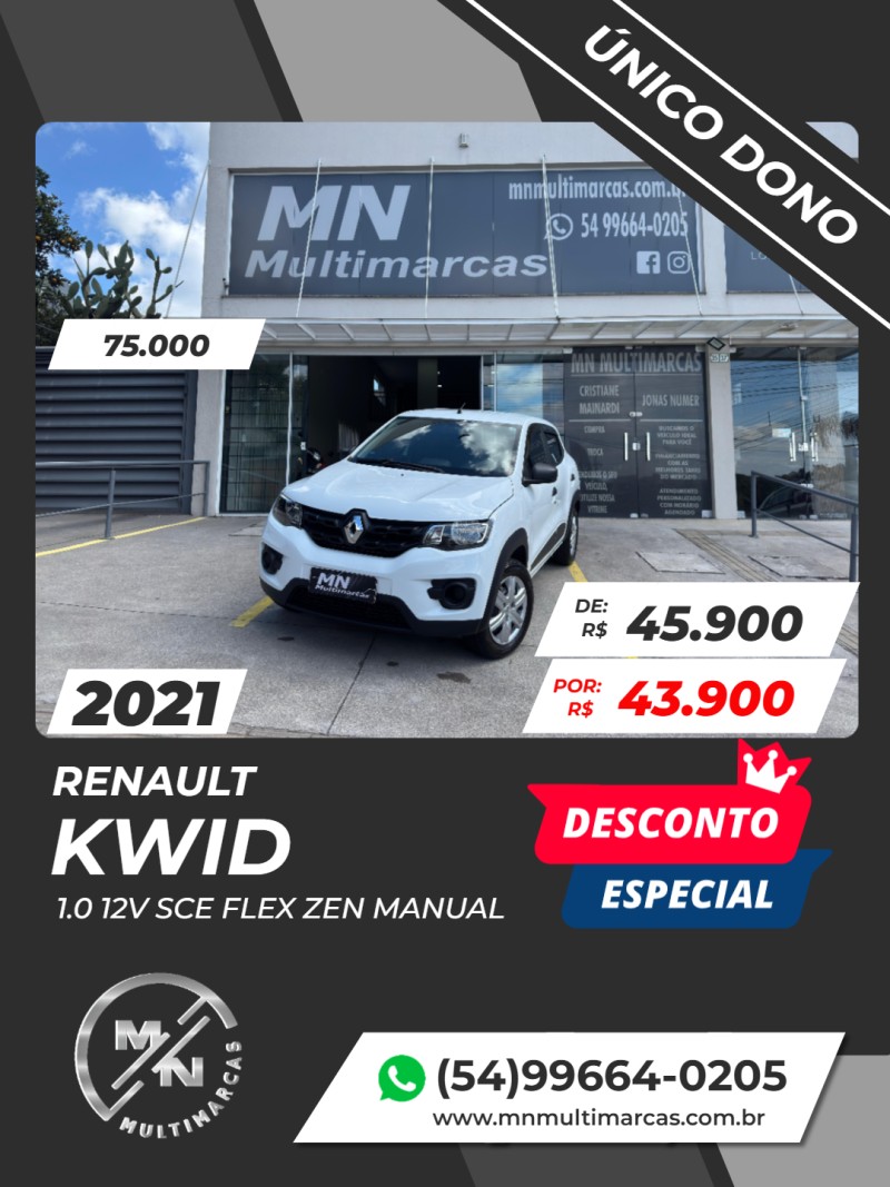kwid 1.0 12v sce flex zen manual 2021 bento goncalves