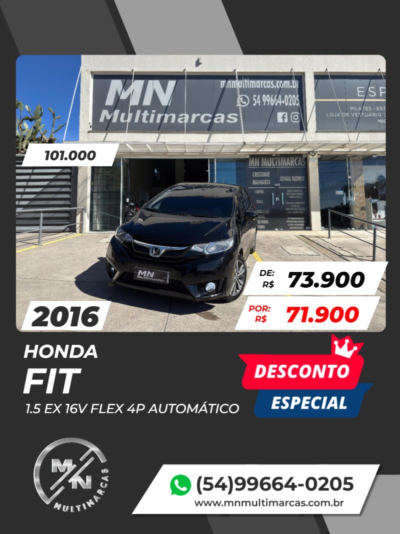 fit 1.5 ex 16v flex 4p automatico 2016 bento goncalves