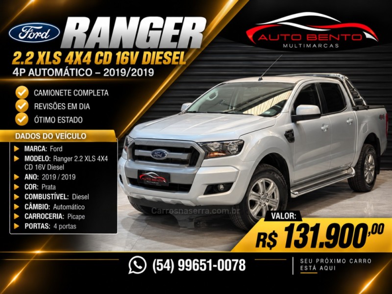 ranger 2.2 xls 4x4 cd 16v diesel 4p automatico 2019 bento goncalves