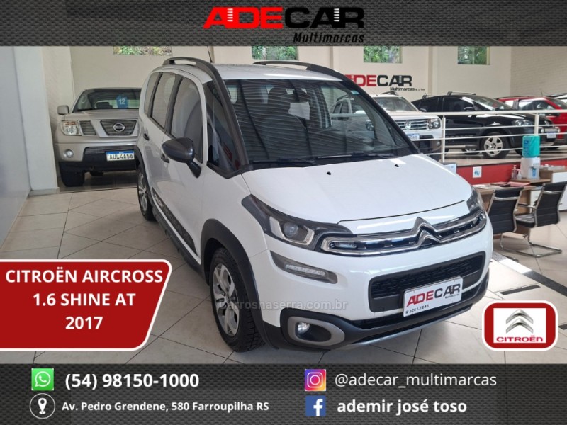 aircross 1.6 shine 16v flex 4p automatico 2017 farroupilha