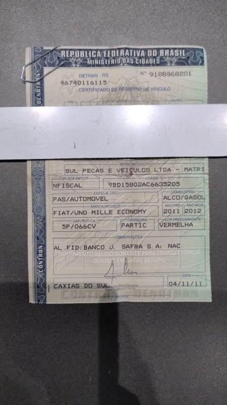 UNO 1.0 MPI MILLE FIRE 8V FLEX 2P MANUAL - 2012 - CAXIAS DO SUL