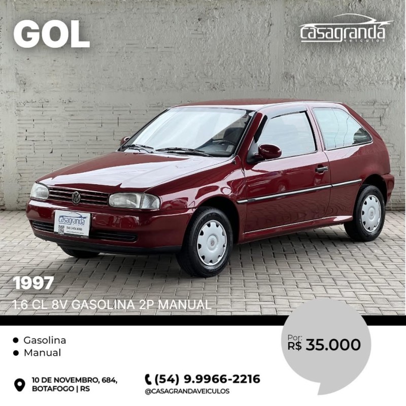 gol 1.6 cl 8v gasolina 2p manual 1997 bento goncalves