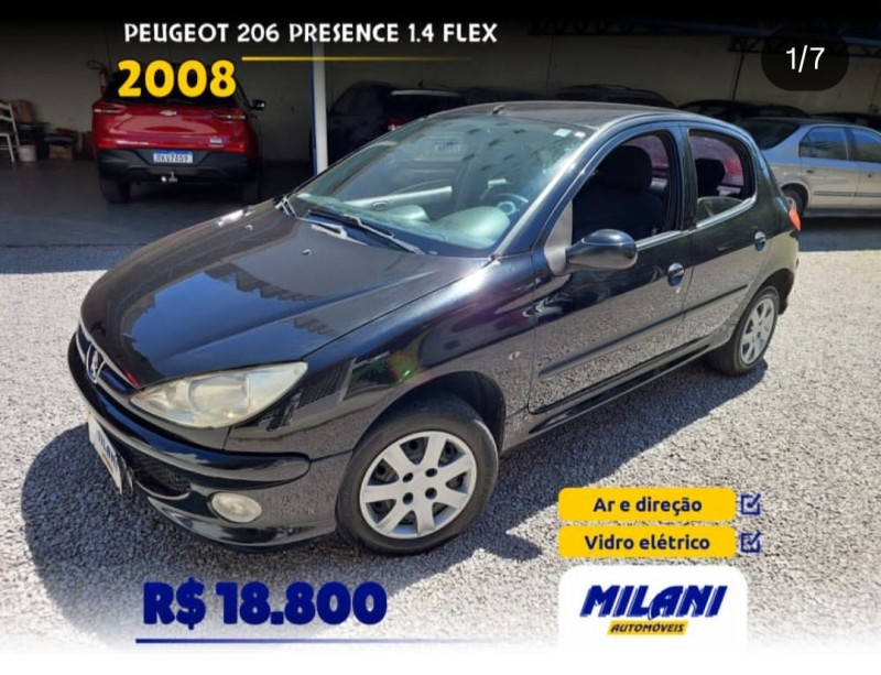 206 1.4 presence 8v flex 4p manual 2008 bento goncalves