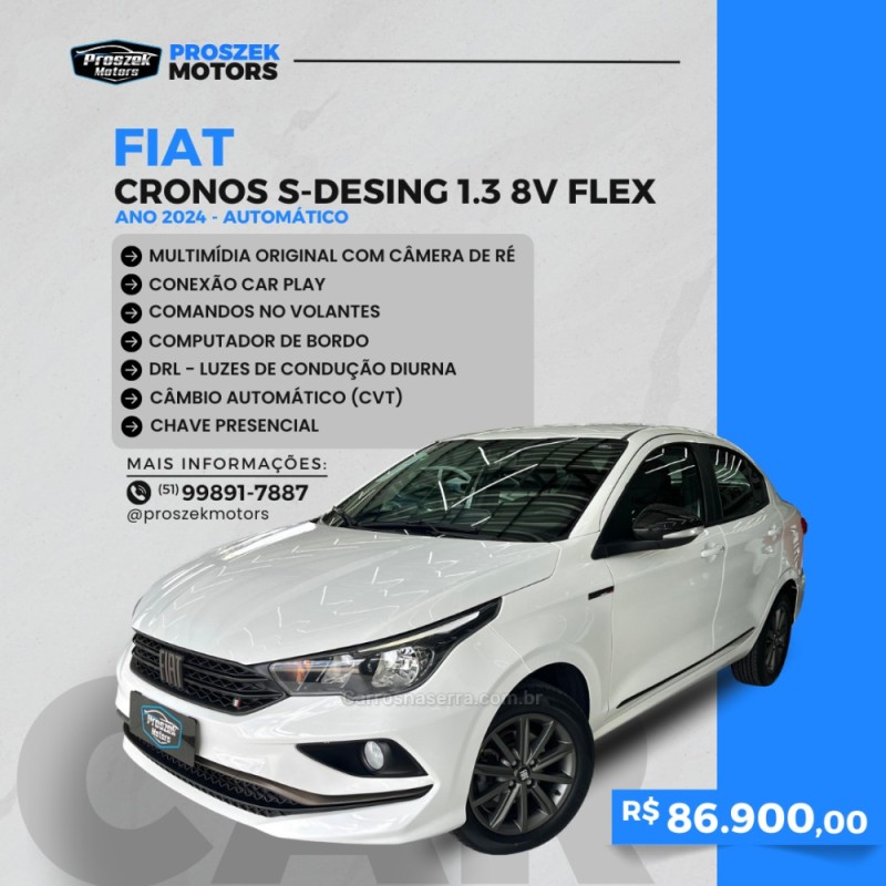 cronos 1.3 drive flex 4p automatico 2024 canoas