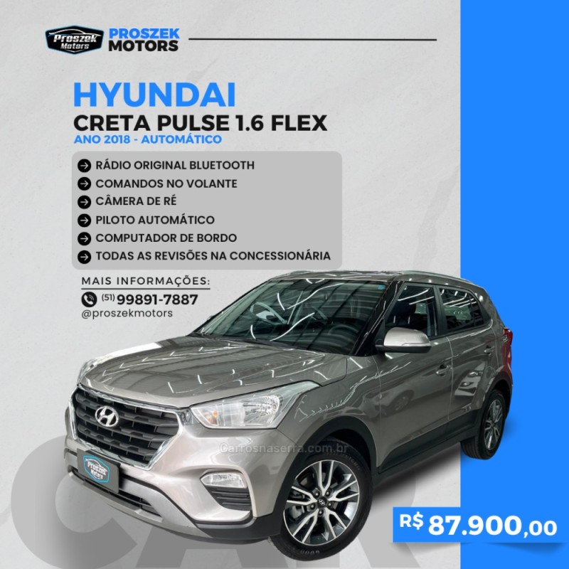 creta 1.6 16v flex pulse automatico 2018 canoas
