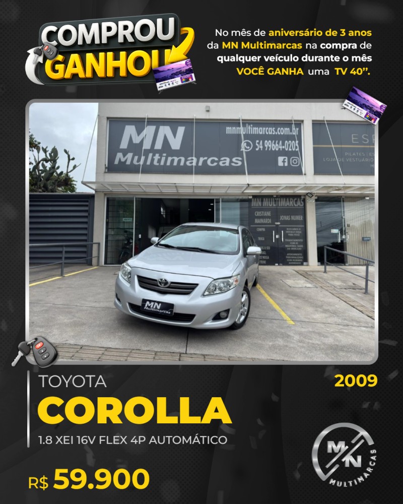 corolla 1.8 xei 16v flex 4p automatico 2009 bento goncalves