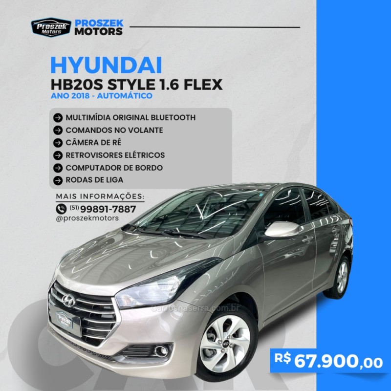 hb20s 1.6 style 16v flex 4p automatico 2018 canoas