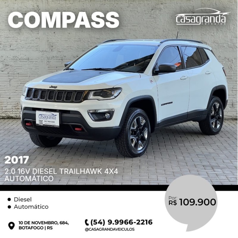 compass 2.0 16v diesel trailhawk 4x4 automatico 2017 bento goncalves