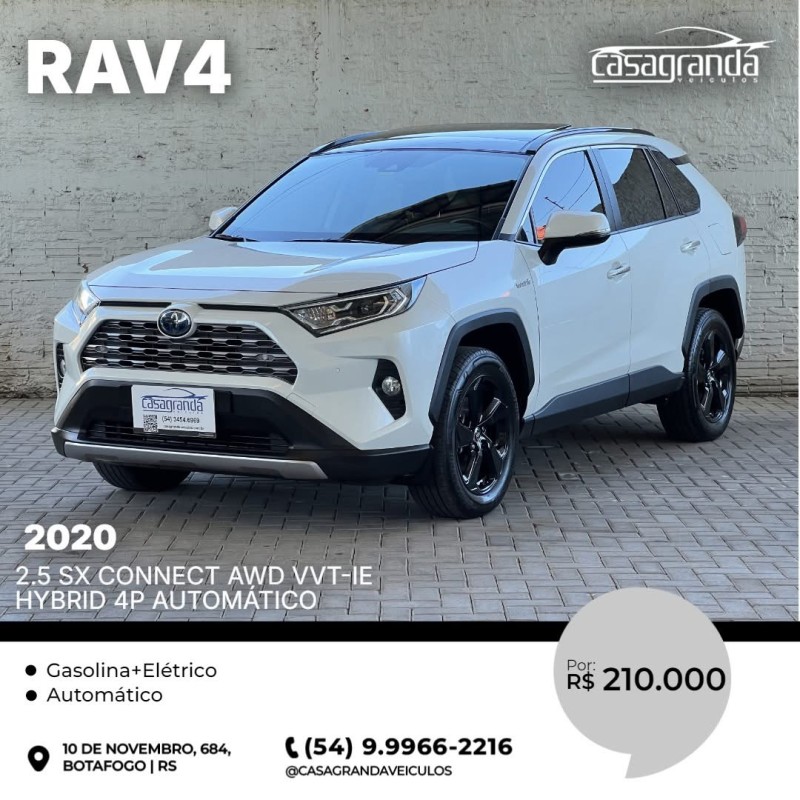 rav4 2.5 sx connect awd vvt ie hybrid 4p automatico 2020 bento goncalves