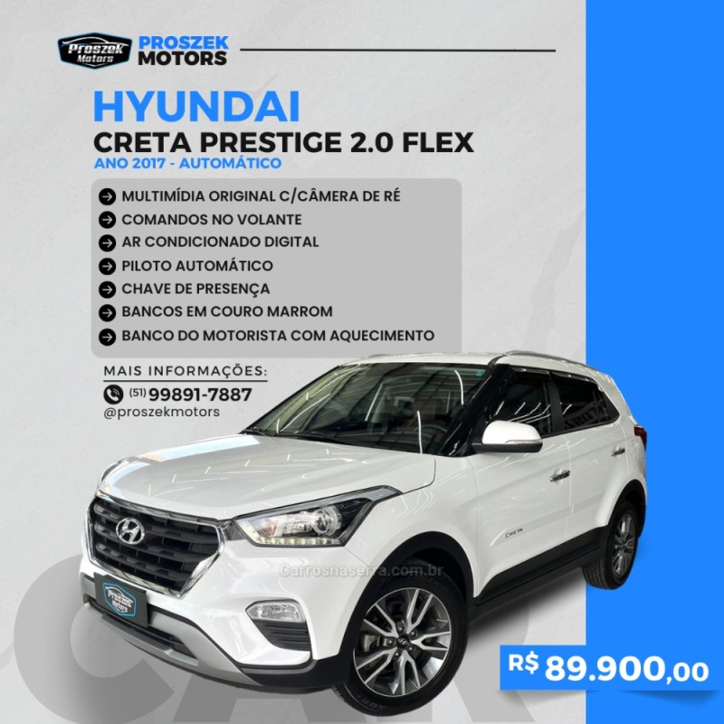 creta 2.0 16v flex prestige automatico 2017 canoas