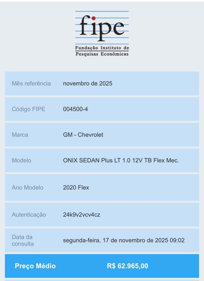 ONIX 1.0 LT 12V TURBO FLEX 4P MANUAL - 2020 - CAXIAS DO SUL